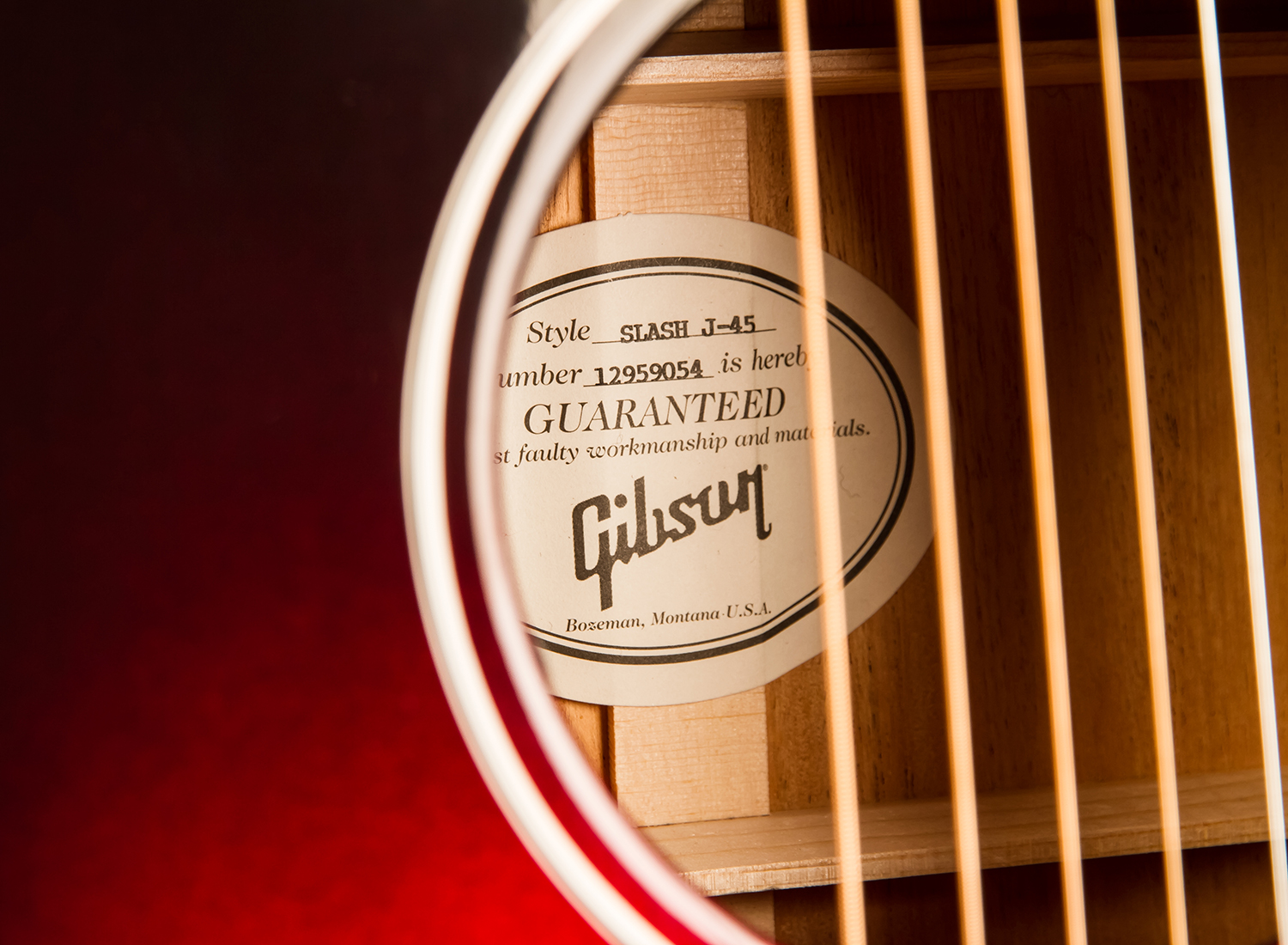 Gibson Slash J-45 2020 Signature Epicea Acajou Rw - Vermillion Burst - Elektroakustische Gitarre - Variation 5