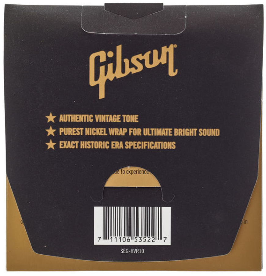 Gibson Seg-hvr10 Vintage Reissue Pure Nickel Electric Guitar 6c 10-46 - E-Gitarren Saiten - Variation 1