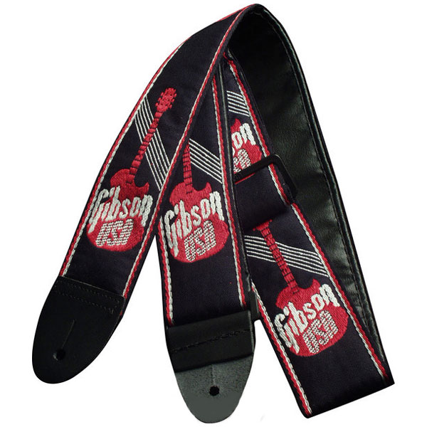 Gibson Woven Style Logo 2 Red - Gitarrengurt - Variation 1