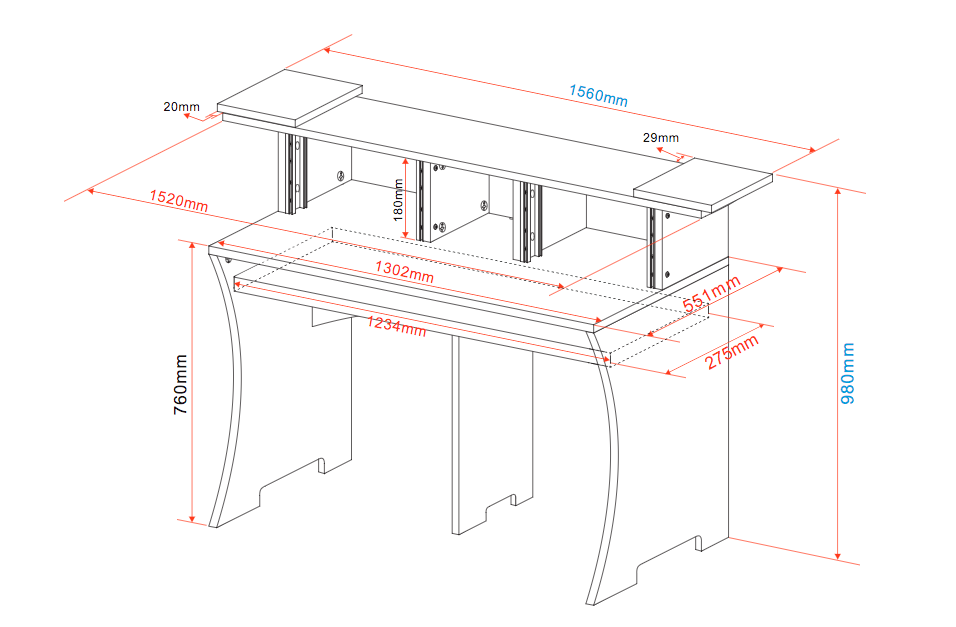 Glorious Workbench - White - Studiomöbel - Variation 1