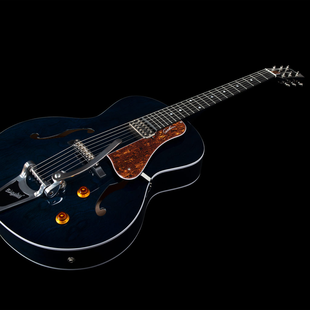 Godin 5th Avenue Night Club H Tv Jones Trem Bigsby Ric - Indigo Blue - Semi-Hollow E-Gitarre - Variation 2