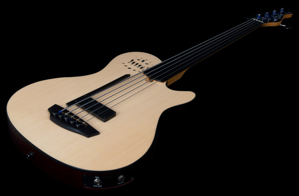 Godin A5 Ultra Fretless A/e 5c Epicea Tilleul Ric - Natural Semi Gloss - Akustische Bass - Variation 2