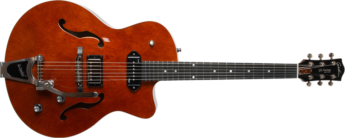 Godin 5th Avenue Uptown Custom Hp90 Bigsby Ric - Havana Burst - Hollowbody E-Gitarre - Main picture