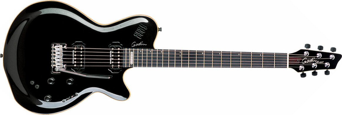 Godin Lgxt Sa Hh Seymour Duncan Piezo Midi Trem Ric - Black Pearl - Midi-/Digital-/Modeling Gitarren - Main picture
