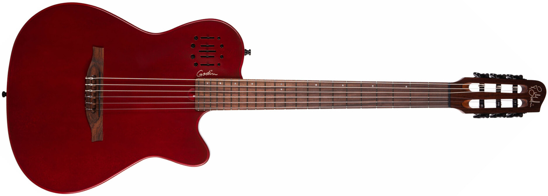 Godin Multiac Nylon Mundial Cw Cedre Acajou Rw - Aztec Red - Westerngitarre & electro - Main picture