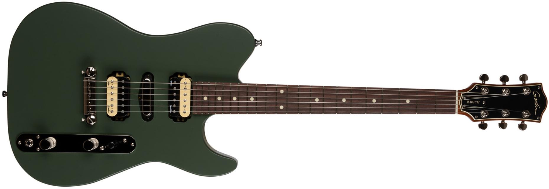 Godin Radium Hsh Ht Rw - Matte Green - E-Gitarre in Teleform - Main picture