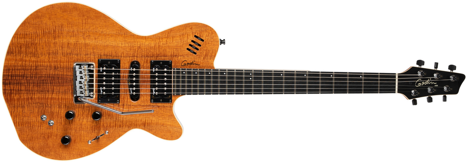 Godin Xtsa Koa Extreme Hsh Piezo Midi Trem Ric - Natural Hg - Midi-/Digital-/Modeling Gitarren - Main picture