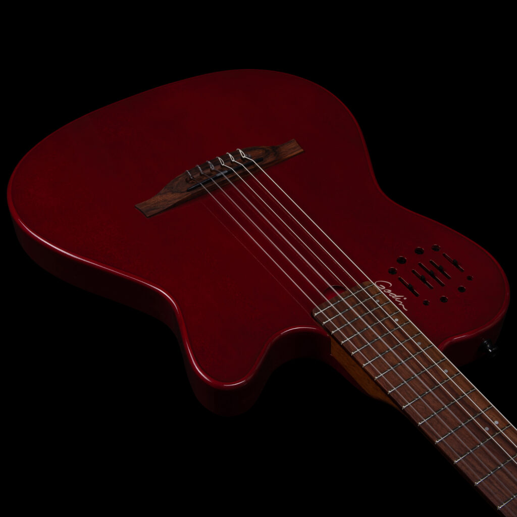 Godin Multiac Nylon Mundial Cw Cedre Acajou Rw - Aztec Red - Westerngitarre & electro - Variation 3