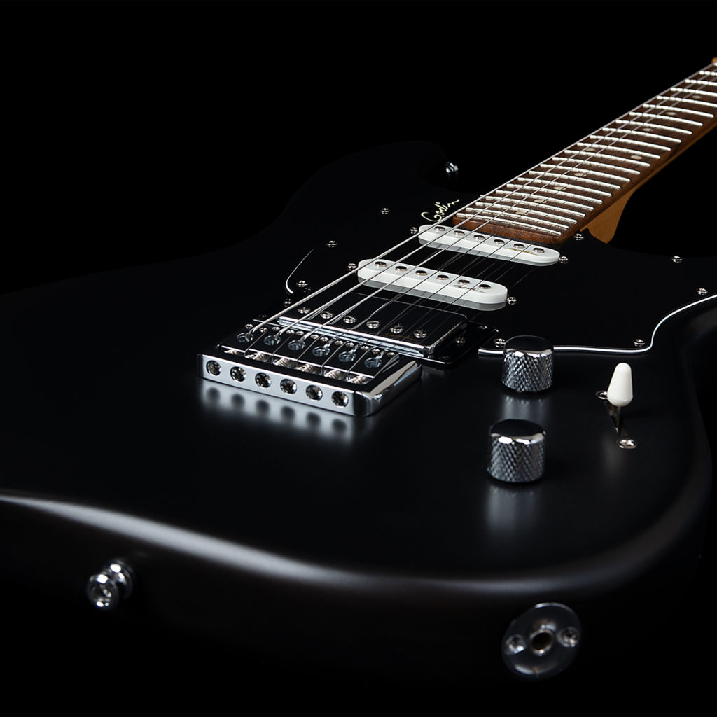 Godin Session Ht Hss Lau - Matte Black - E-Gitarre in Str-Form - Variation 3