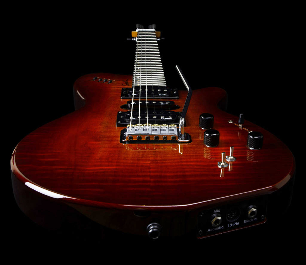 Godin Xtsa Hsh Piezo Midi Trem Ric - Lightburst Flame - Midi-/Digital-/Modeling Gitarren - Variation 2