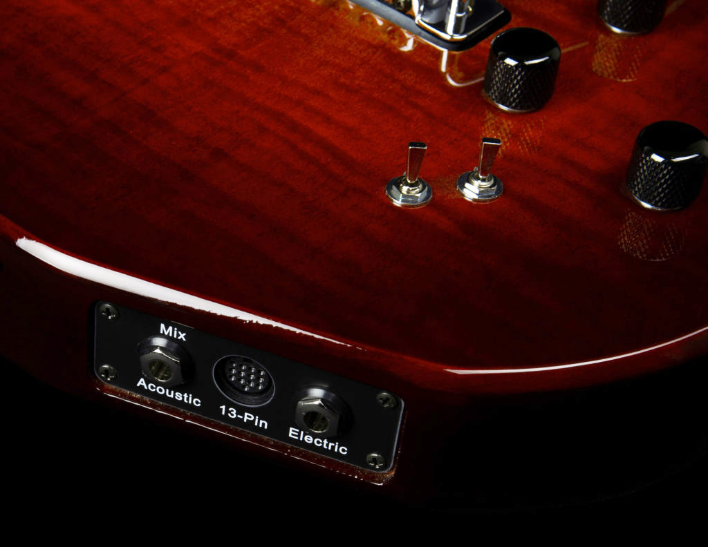 Godin Xtsa Hsh Piezo Midi Trem Ric - Lightburst Flame - Midi-/Digital-/Modeling Gitarren - Variation 4