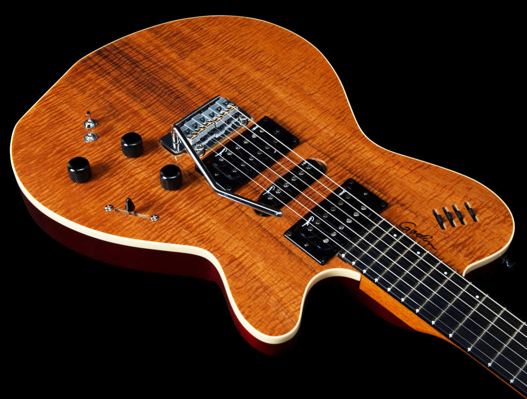 Godin Xtsa Koa Extreme Hsh Piezo Midi Trem Ric - Natural Hg - Midi-/Digital-/Modeling Gitarren - Variation 2