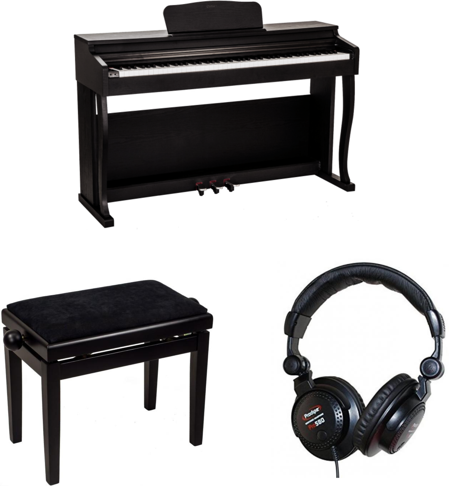 Goldstein (glp-12) Noir  + Banquette + Casque - Noir - Digitalpiano mit Stand - Main picture
