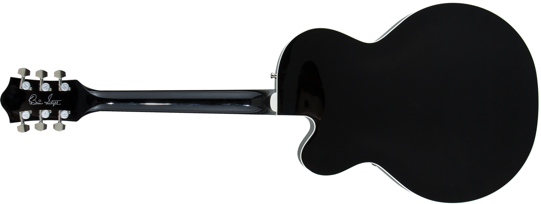 Gretsch Brian Setzer G6120t-bsnsh Nashville Japon Signature Bigsby Eb - Black Lacquer - Semi-Hollow E-Gitarre - Variation 1
