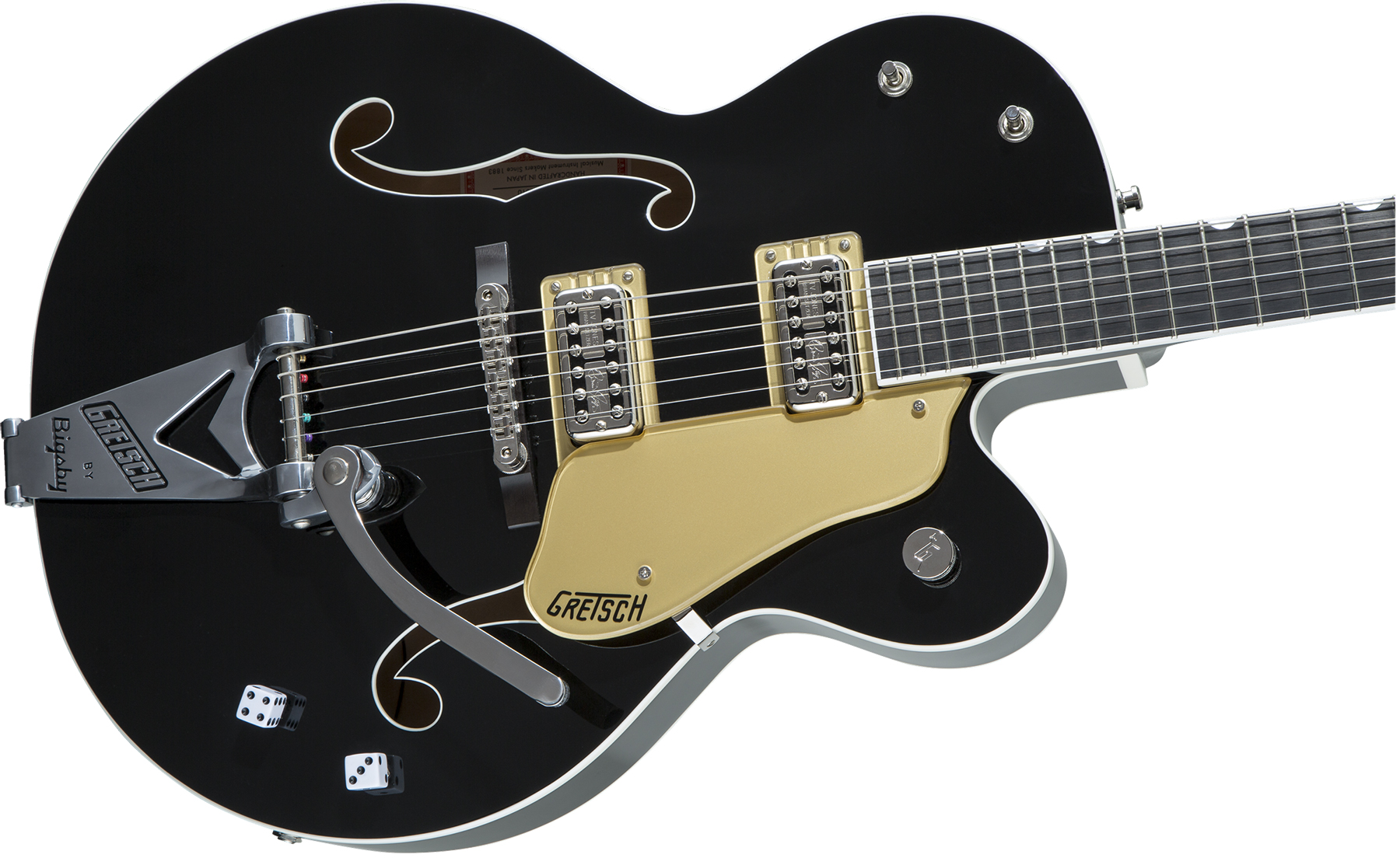 Gretsch Brian Setzer G6120t-bsnsh Nashville Japon Signature Bigsby Eb - Black Lacquer - Semi-Hollow E-Gitarre - Variation 2