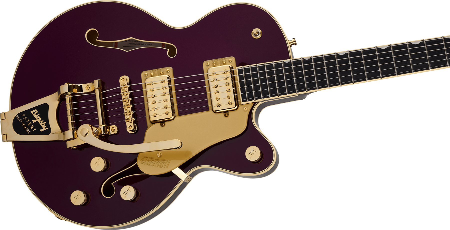 Gretsch Broadkaster Jr Lx Center Block Dc Bigsby Pro. Jap 2h Trem Eb - Blackberry - Semi-Hollow E-Gitarre - Variation 2