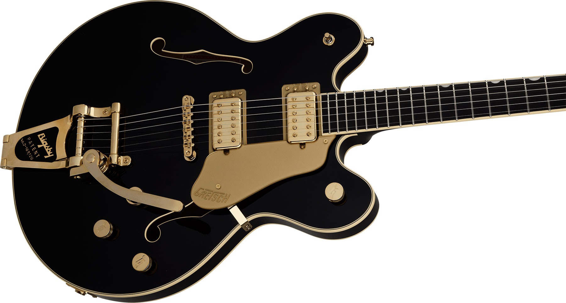 Gretsch Broadkaster Lx Center Block Dc Bigsby Gh Pro. Jap 2h Trem Eb - Black - Semi-Hollow E-Gitarre - Variation 2