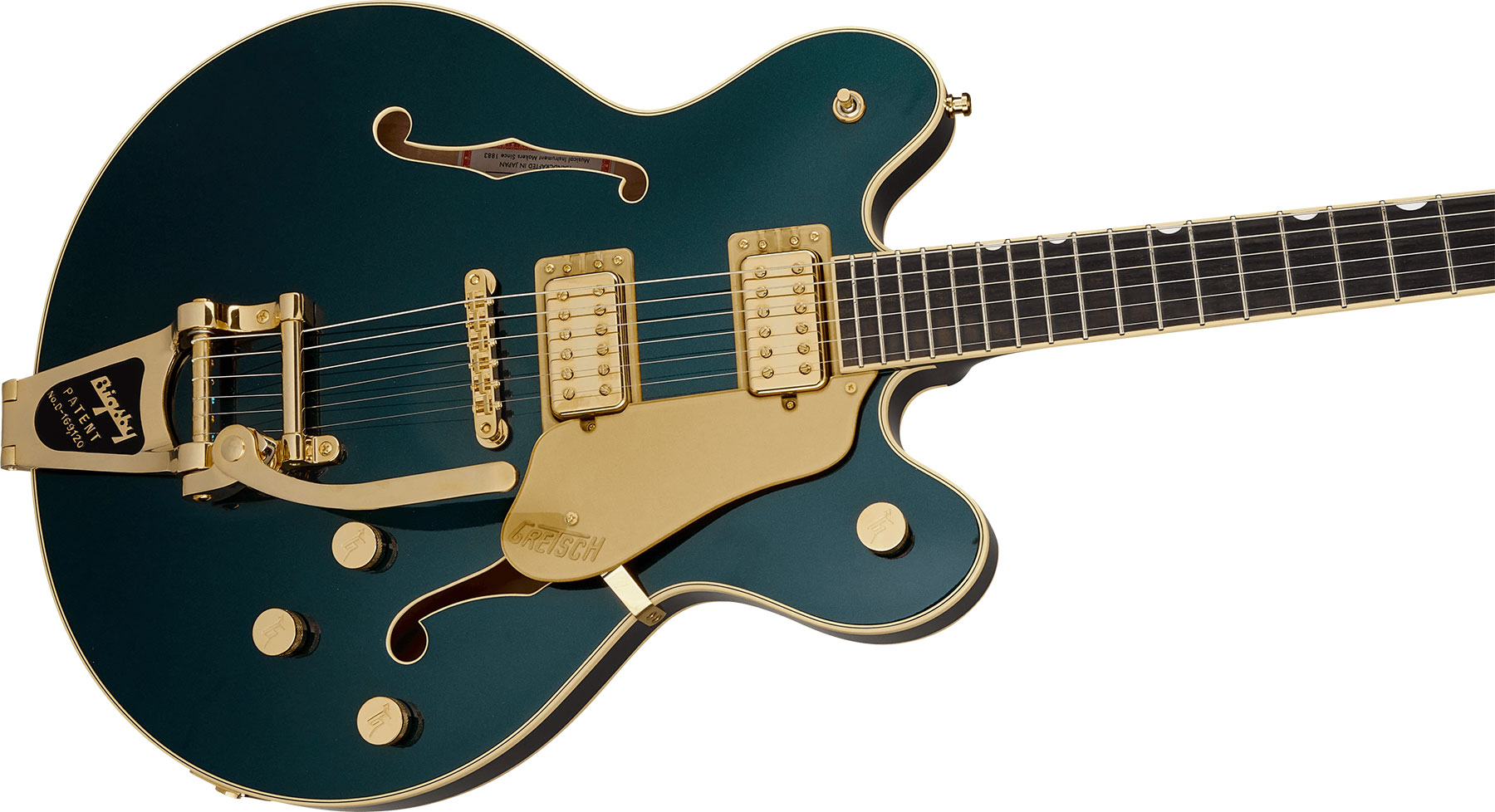 Gretsch Broadkaster Lx Center Block Dc Bigsby Gh Pro. Jap 2h Trem Eb - Cadillac Green - Semi-Hollow E-Gitarre - Variation 2