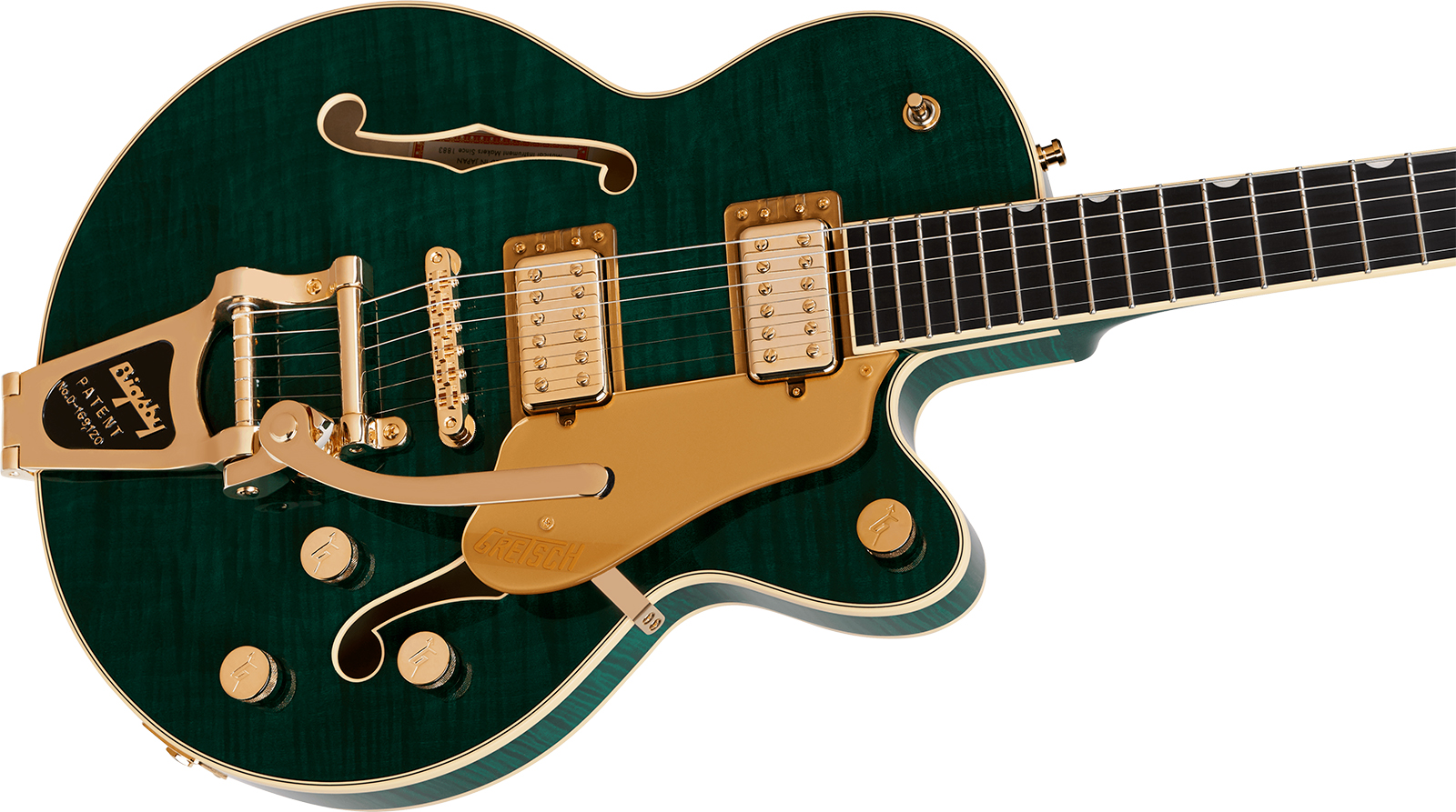 Gretsch Broadkaster Lx Jr Center Block Bigsby Gh Pro. Jap 2h Trem Eb - Tropic Aura - Semi-Hollow E-Gitarre - Variation 2