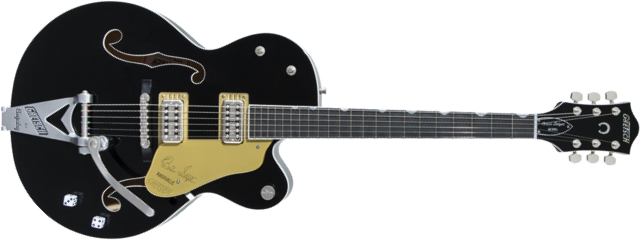 Gretsch Brian Setzer G6120t-bsnsh Nashville Japon Signature Bigsby Eb - Black Lacquer - Semi-Hollow E-Gitarre - Main picture