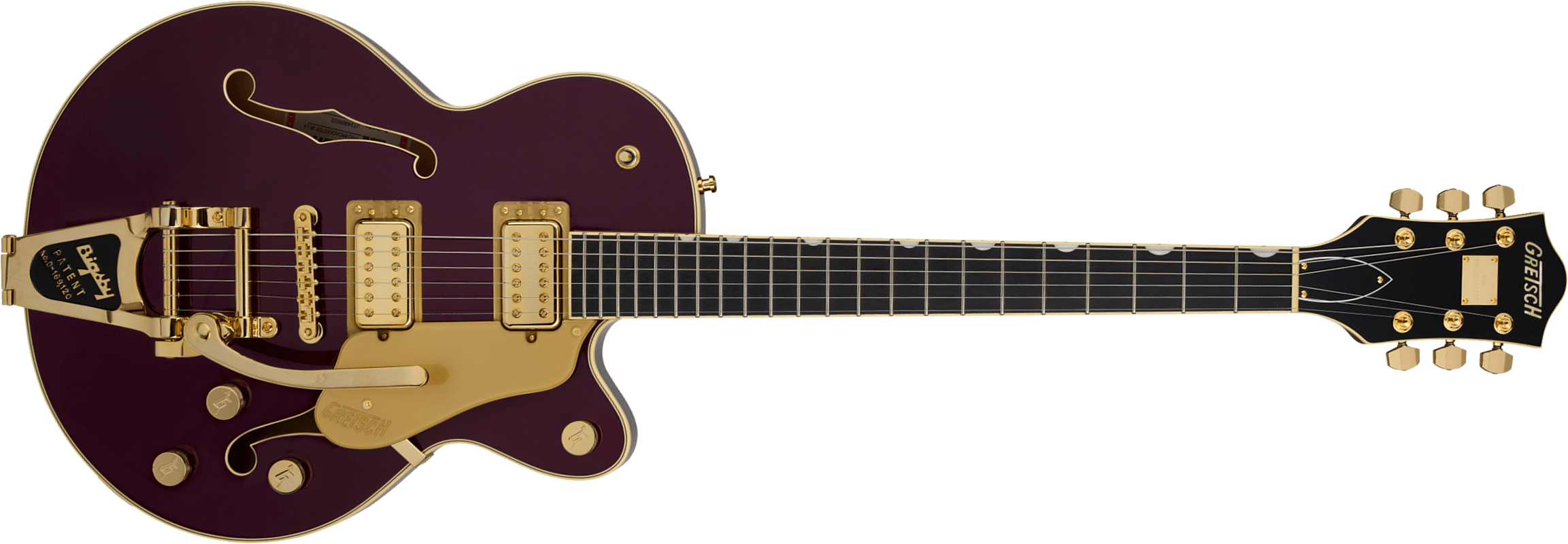 Gretsch Broadkaster Jr Lx Center Block Dc Bigsby Pro. Jap 2h Trem Eb - Blackberry - Semi-Hollow E-Gitarre - Main picture