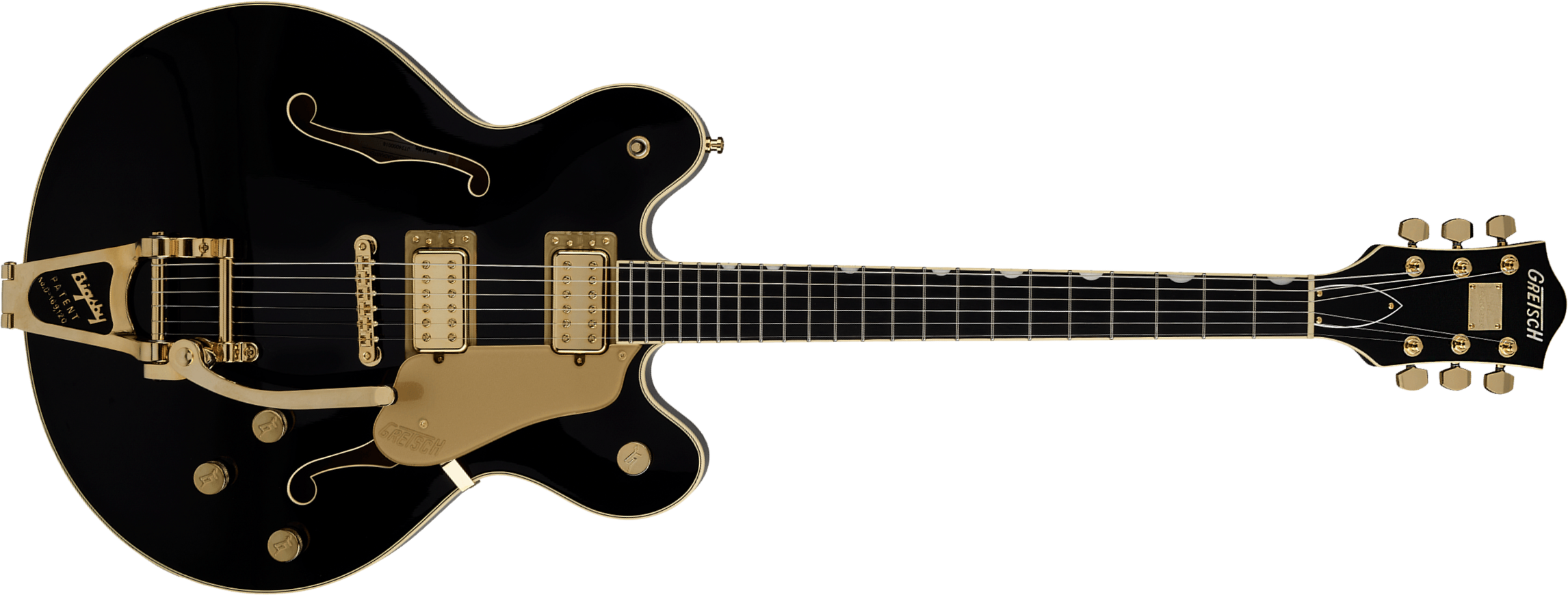 Gretsch Broadkaster Lx Center Block Dc Bigsby Gh Pro. Jap 2h Trem Eb - Black - Semi-Hollow E-Gitarre - Main picture