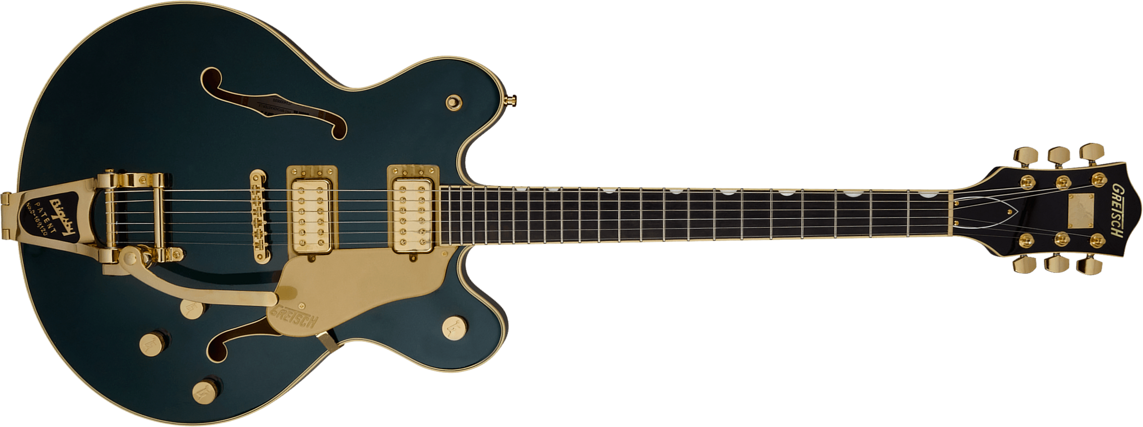 Gretsch Broadkaster Lx Center Block Dc Bigsby Gh Pro. Jap 2h Trem Eb - Cadillac Green - Semi-Hollow E-Gitarre - Main picture