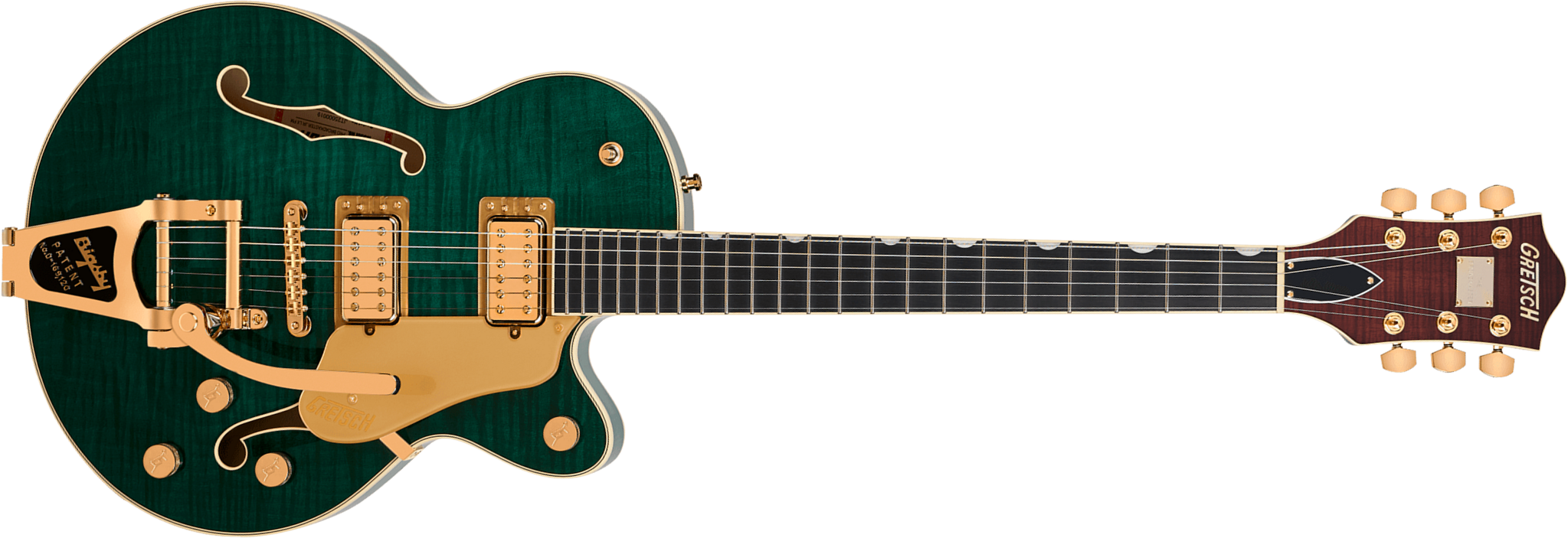 Gretsch Broadkaster Lx Jr Center Block Bigsby Gh Pro. Jap 2h Trem Eb - Tropic Aura - Semi-Hollow E-Gitarre - Main picture