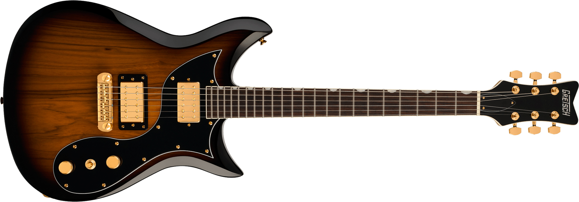 Gretsch Cvt Black Limba Electromatic Ltd Chi 2h Ht Rw - Sunburst - Double Cut E-Gitarre - Main picture