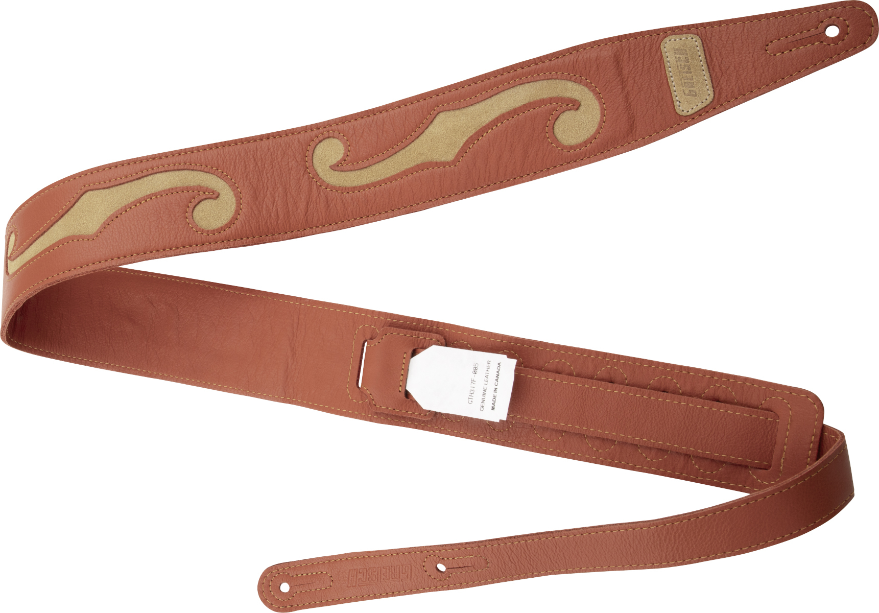 Gretsch F-holes Leather Guitar Strap 3-inch Cuir Orange & Tan - Gitarrengurt - Main picture