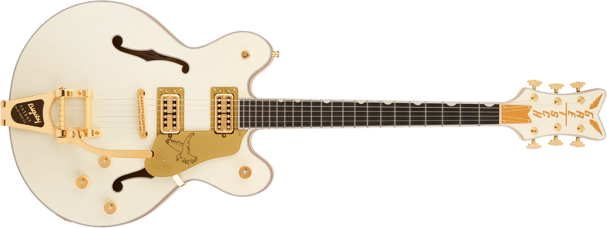 Gretsch Falcon Center Block Dc Bigsby Pro Jap Ltd 2h Trem Eb - Vintage White - Semi-Hollow E-Gitarre - Main picture