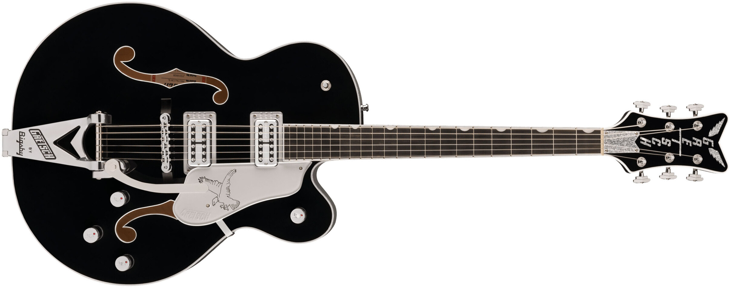 Gretsch Falcon Hollow Body Bigsby Pro Jap 2h Trem Eb - Black - Semi-Hollow E-Gitarre - Main picture