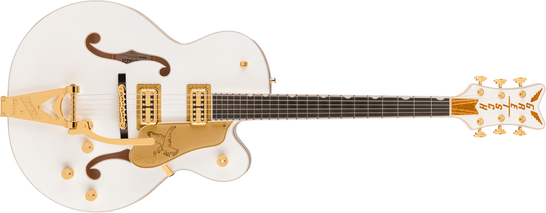 Gretsch Falcon Hollow Body Bigsby Pro Jap 2h Trem Eb - White - Semi-Hollow E-Gitarre - Main picture