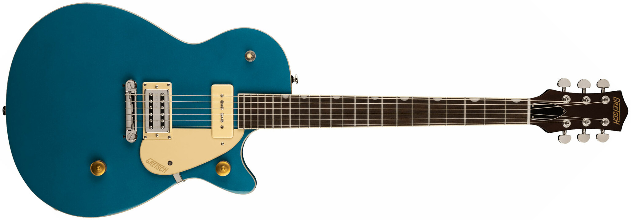 Gretsch G2215-p90 Streamliner Junior Jet Club Hs Ht Lau - Ocean Turquoise - Single-Cut-E-Gitarre - Main picture