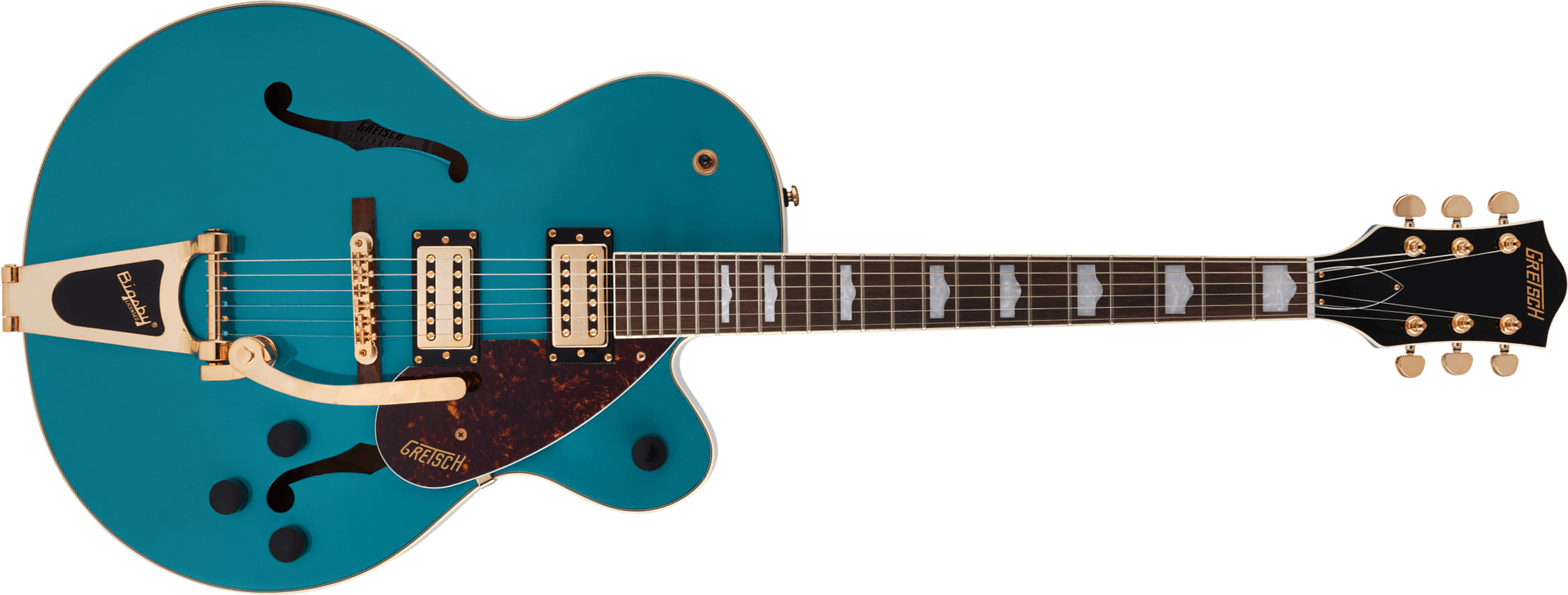 Gretsch G2410tg Streamliner Hollow Body Bigsby Gh Hh Trem Lau - Ocean Turquoise - Semi-Hollow E-Gitarre - Main picture
