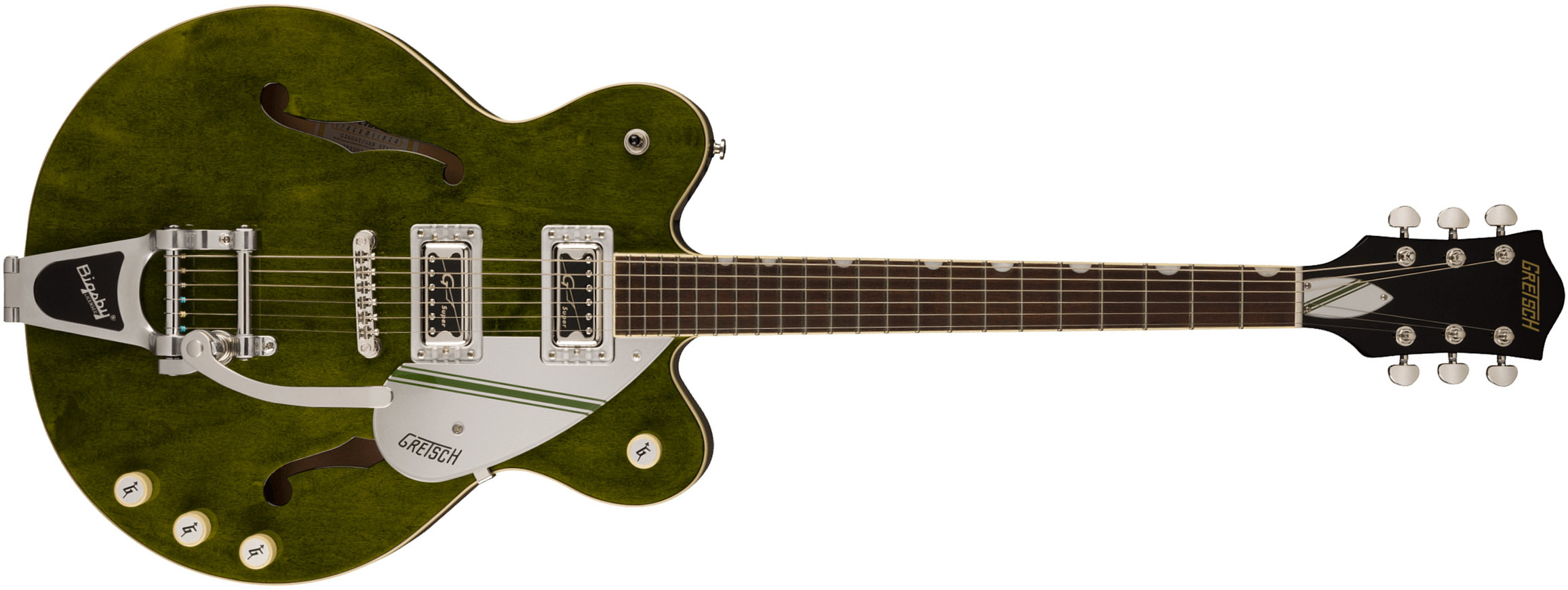 Gretsch G2604t Streamliner Rally Ii Center Block Dc Bigsby 2h Trem Lau - Rally Green Stain - Semi-Hollow E-Gitarre - Main picture
