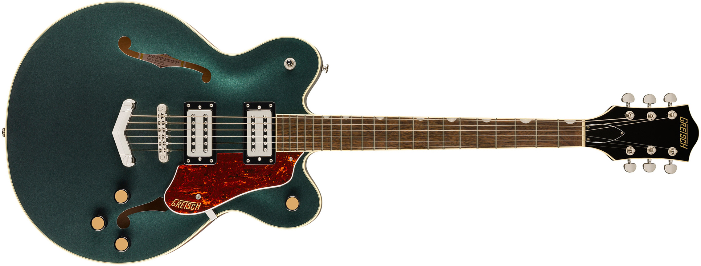 Gretsch G2622 V-stoptail Streamliner Center Block Dc 2h Ht Lau - Cadillac Green - Semi-Hollow E-Gitarre - Main picture