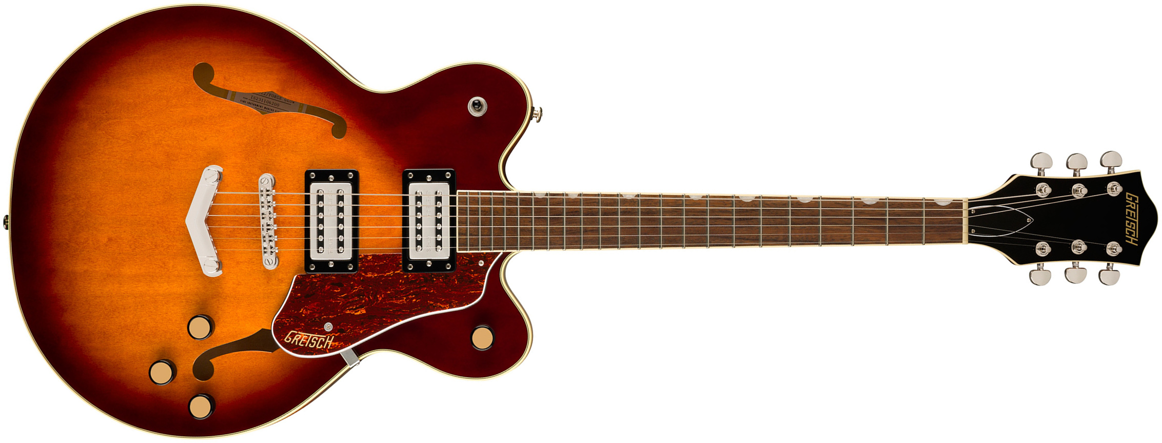 Gretsch G2622 V-stoptail Streamliner Center Block Dc 2h Ht Lau - Forge Glow - Semi-Hollow E-Gitarre - Main picture