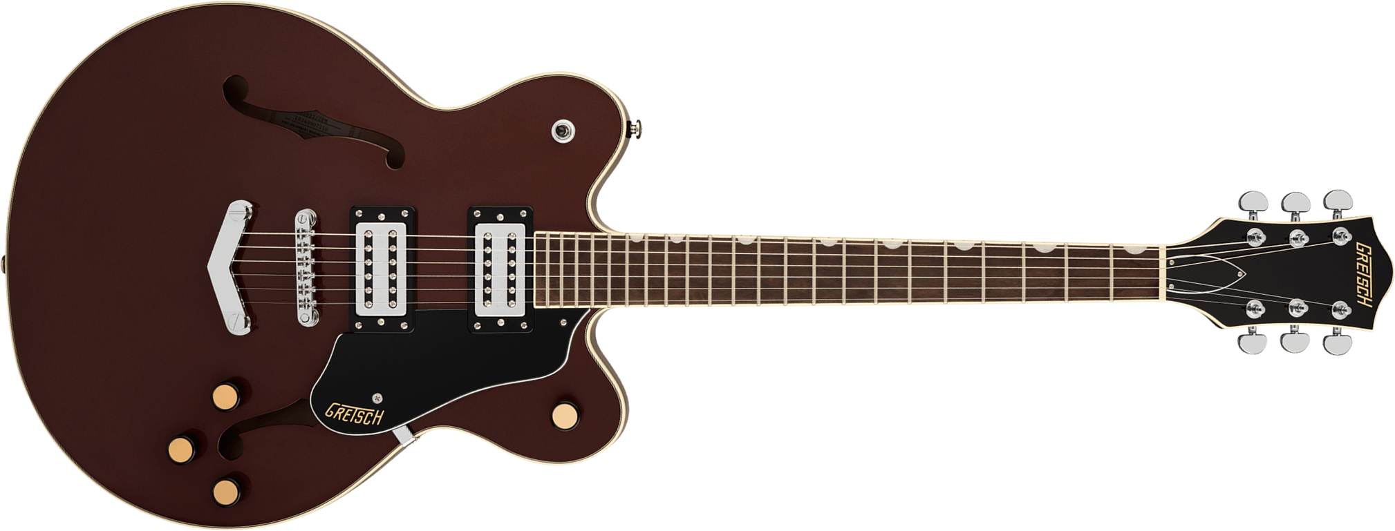 Gretsch G2622 V-stoptail Streamliner Center Block Dc 2h Ht Lau - Copper Metallic - Semi-Hollow E-Gitarre - Main picture
