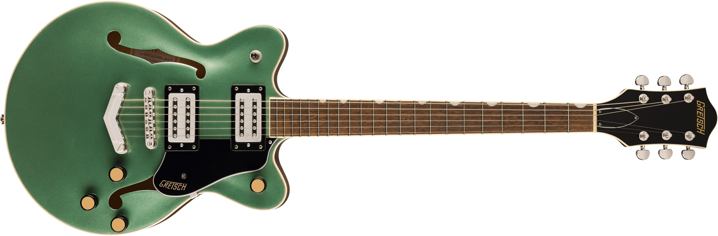 Gretsch G2655 Center Block Jr Dc V-stoptail Streamliner 2h Ht Lau - Steel Olive - Double Cut E-Gitarre - Main picture