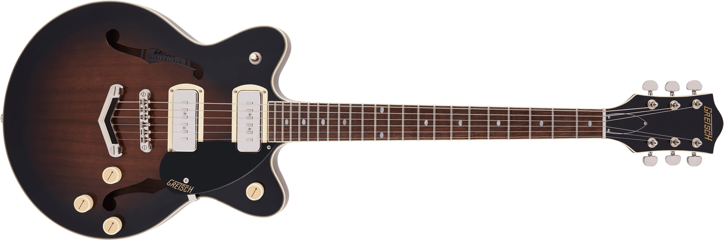 Gretsch G2655-p90 Streamliner Center Block Jr Dc Vstoptail Ss Ht Lau - Brownstone - Semi-Hollow E-Gitarre - Main picture