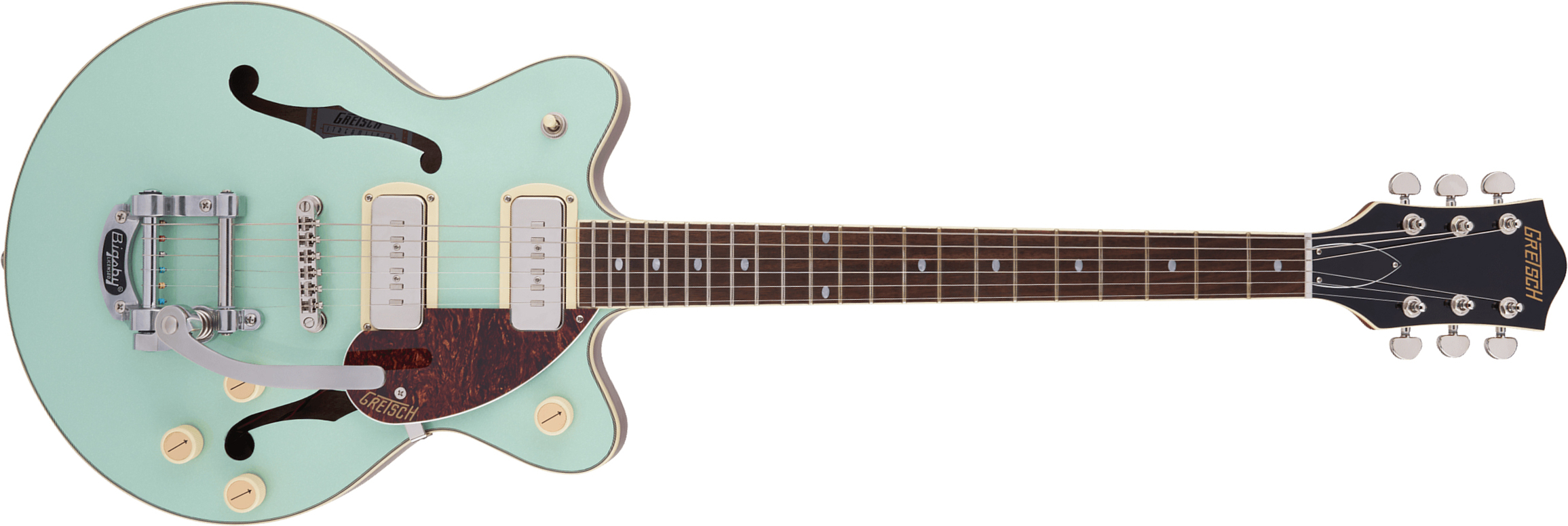 Gretsch G2655t-p90 Streamliner Center Block Jr Bigsby Ss Trem Lau - Mint Metallic - Semi-Hollow E-Gitarre - Main picture