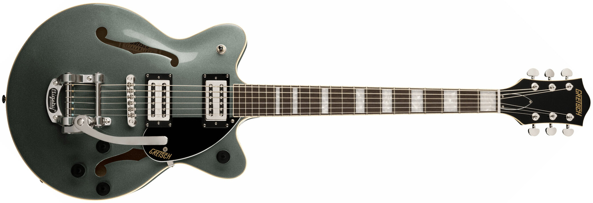 Gretsch G2655t Streamliner Center Block Jr Dc Bigsby Hh Trem Lau - Stirling Green - Double Cut E-Gitarre - Main picture
