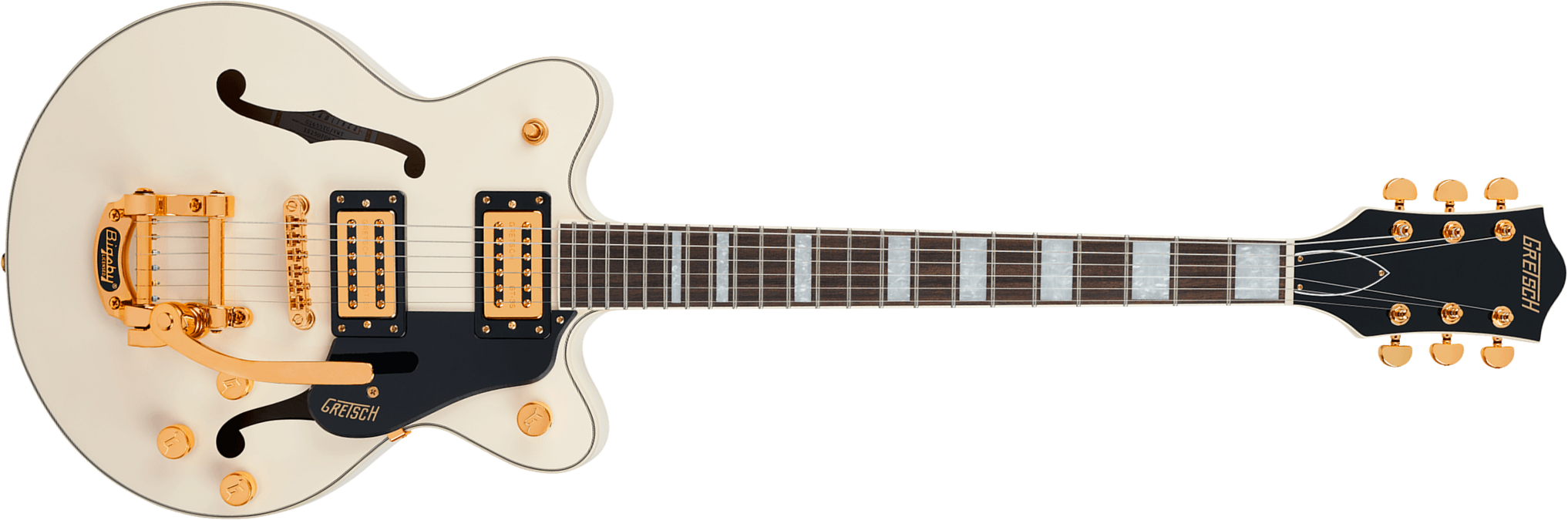 Gretsch G2655tg Center Block Jr Dc Bigsby Streamliner Ltd 2h Trem Lau - Vintage White - Semi-Hollow E-Gitarre - Main picture
