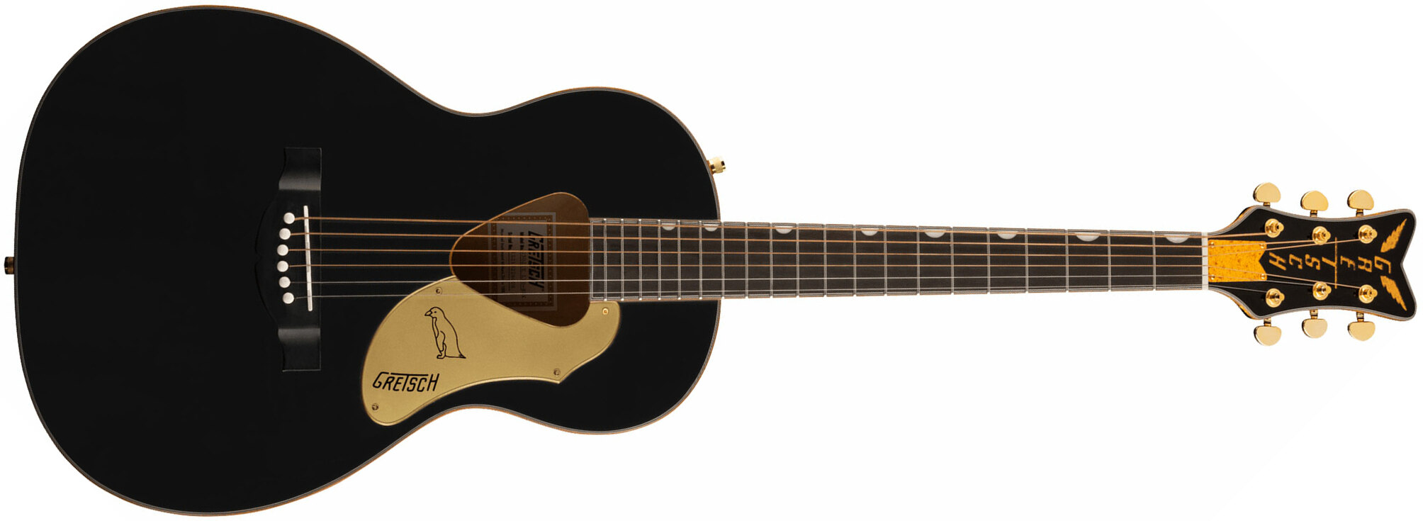 Gretsch G5021e Rancher Penguin Parlor Epicea Erable Lau - Black - Elektroakustische Gitarre - Main picture
