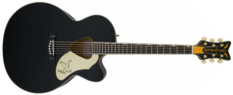 Gretsch G5022cbfe Rancher Falcon Jumbo Cw Epicea Erable Rw - Black - Elektroakustische Gitarre - Main picture
