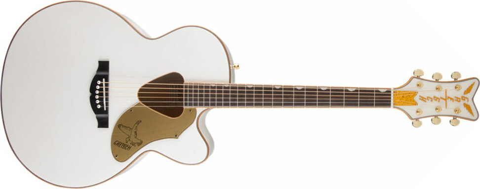 Gretsch G5022cwfe Rancher Falcon Jumbo Cw Epicea Erable Rw - White - Elektroakustische Gitarre - Main picture