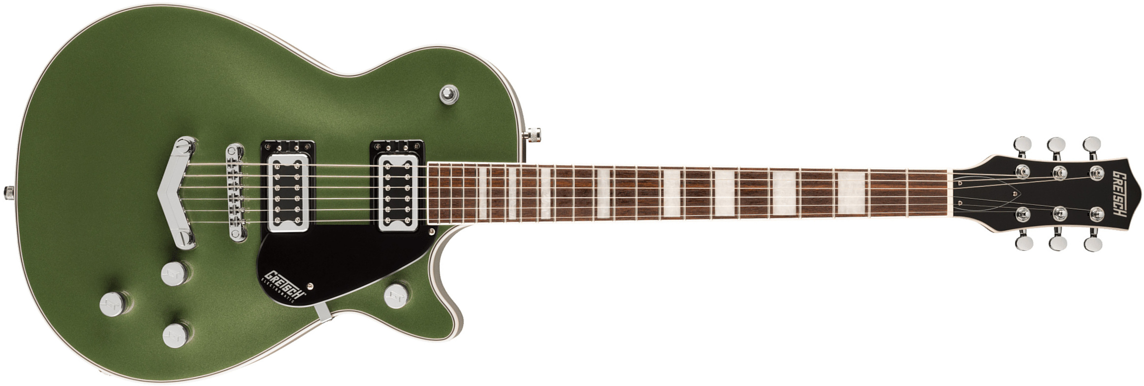 Gretsch G5220 Jet Bt Singlecut V-stoptail Electromatic 2h Ht Lau - Olive Metallic - E-Gitarre für Linkshänder - Main picture