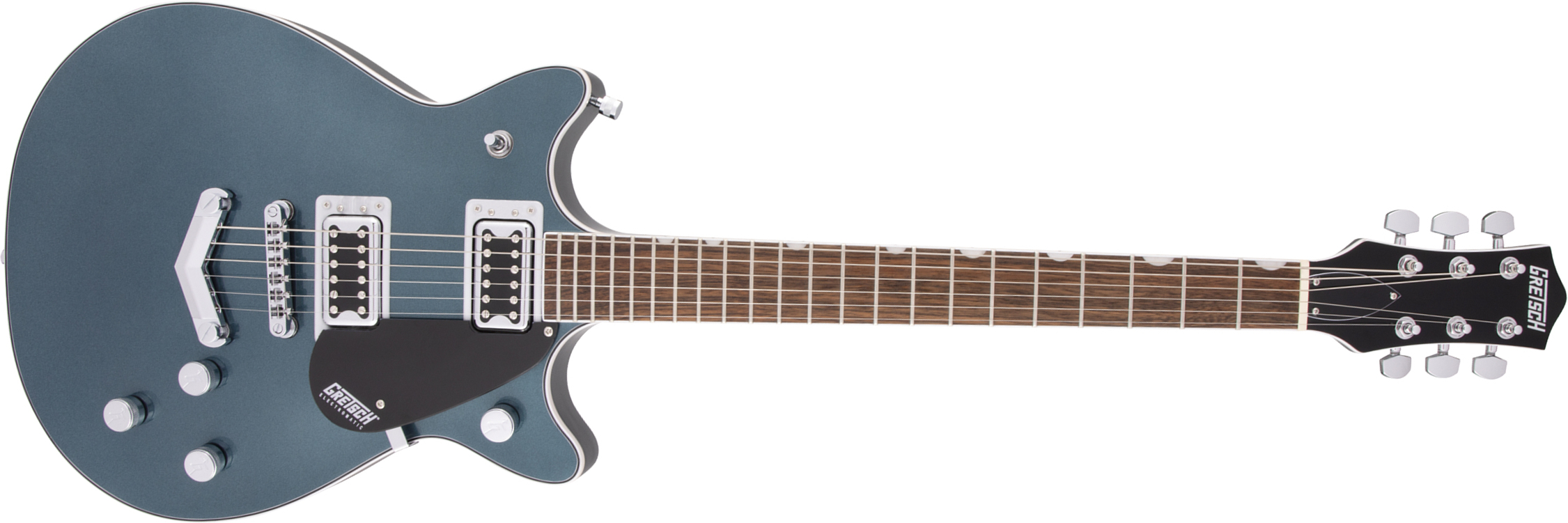 Gretsch G5222 Electromatic Double Jet Bt V-stoptail Hh Ht Lau - Jade Grey Metallic - Double Cut E-Gitarre - Main picture