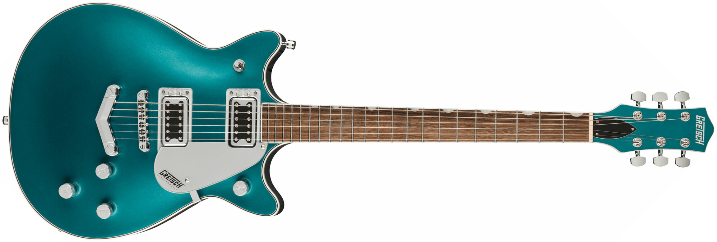 Gretsch G5222 Electromatic Double Jet Bt V-stoptail Hh Ht Lau - Ocean Turquoise - Double Cut E-Gitarre - Main picture